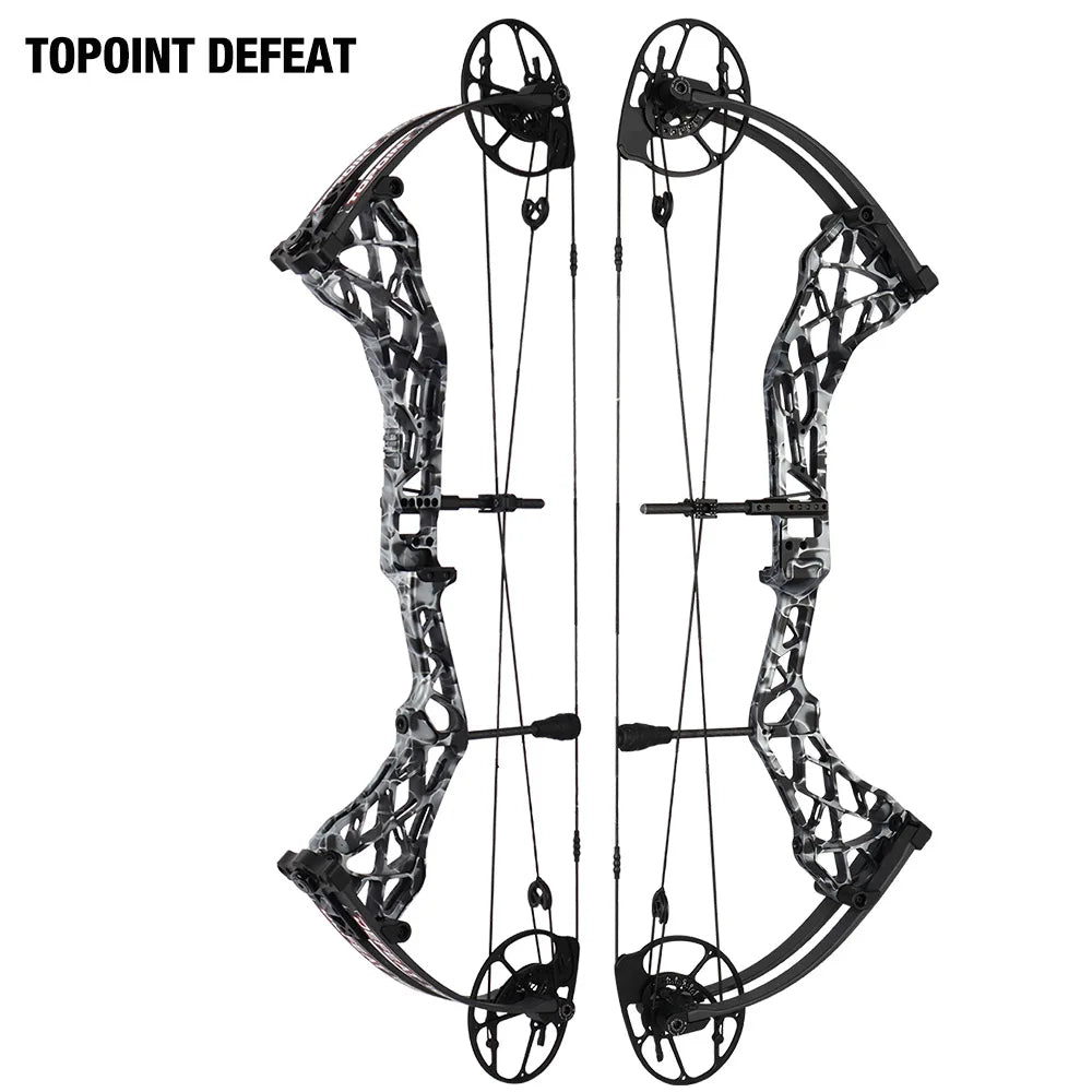 White Smoke Topoint Defeat Compound Bow – CNC Aluminium Riser INDIAN SLINGSHOT