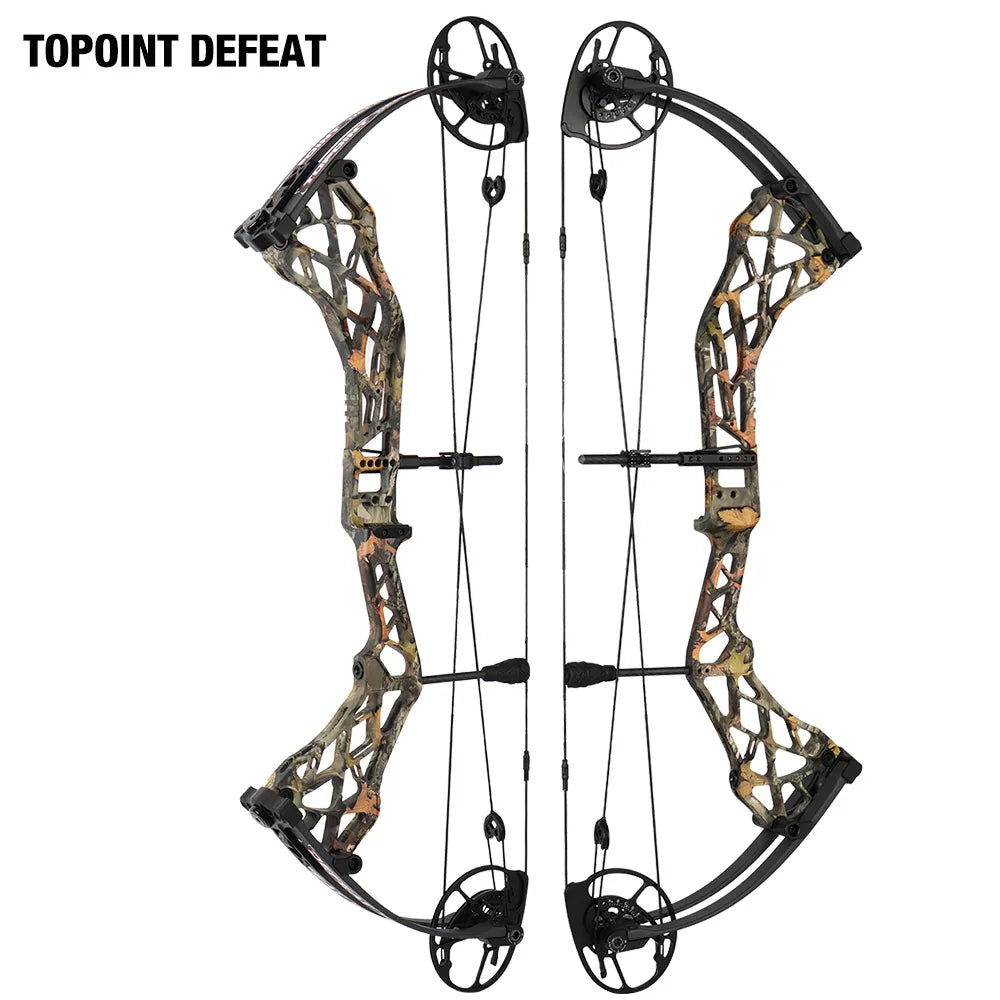 White Smoke Topoint Defeat Compound Bow – CNC Aluminium Riser INDIAN SLINGSHOT