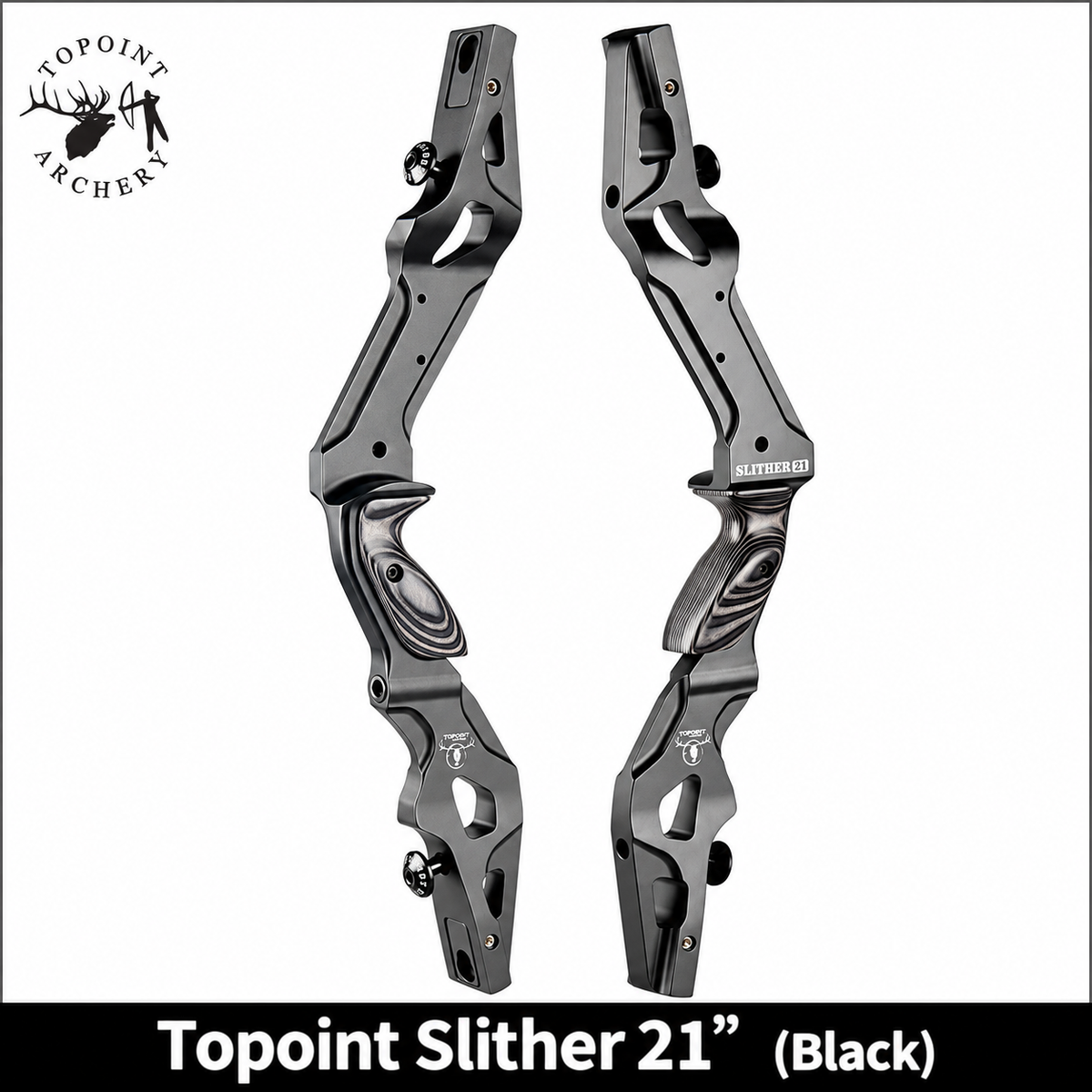 White Smoke Topoint Slither 21-Inch Recurve Bow Riser – Aluminum CNC ILF Topoint