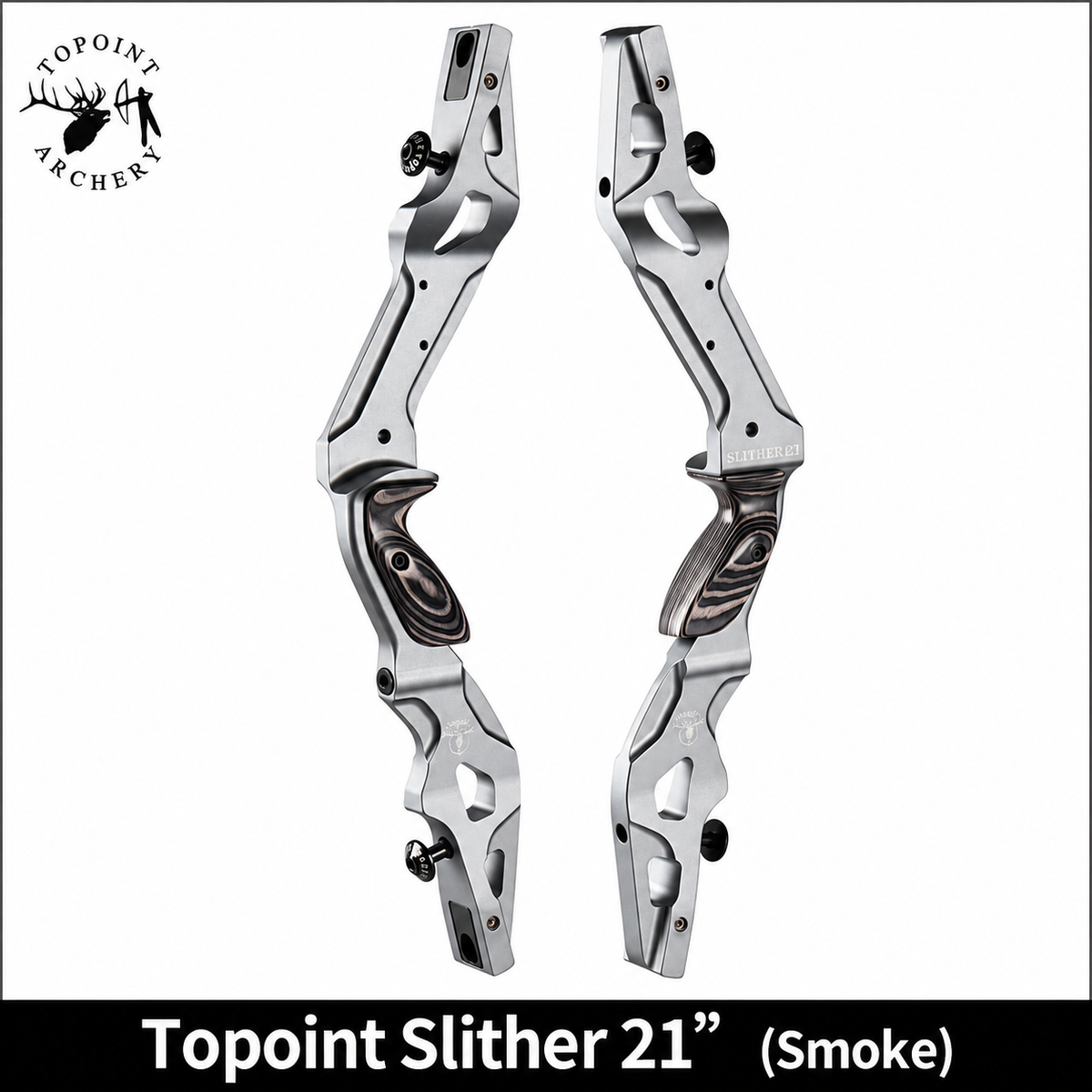 White Smoke Topoint Slither 21-Inch Recurve Bow Riser – Aluminum CNC ILF Topoint
