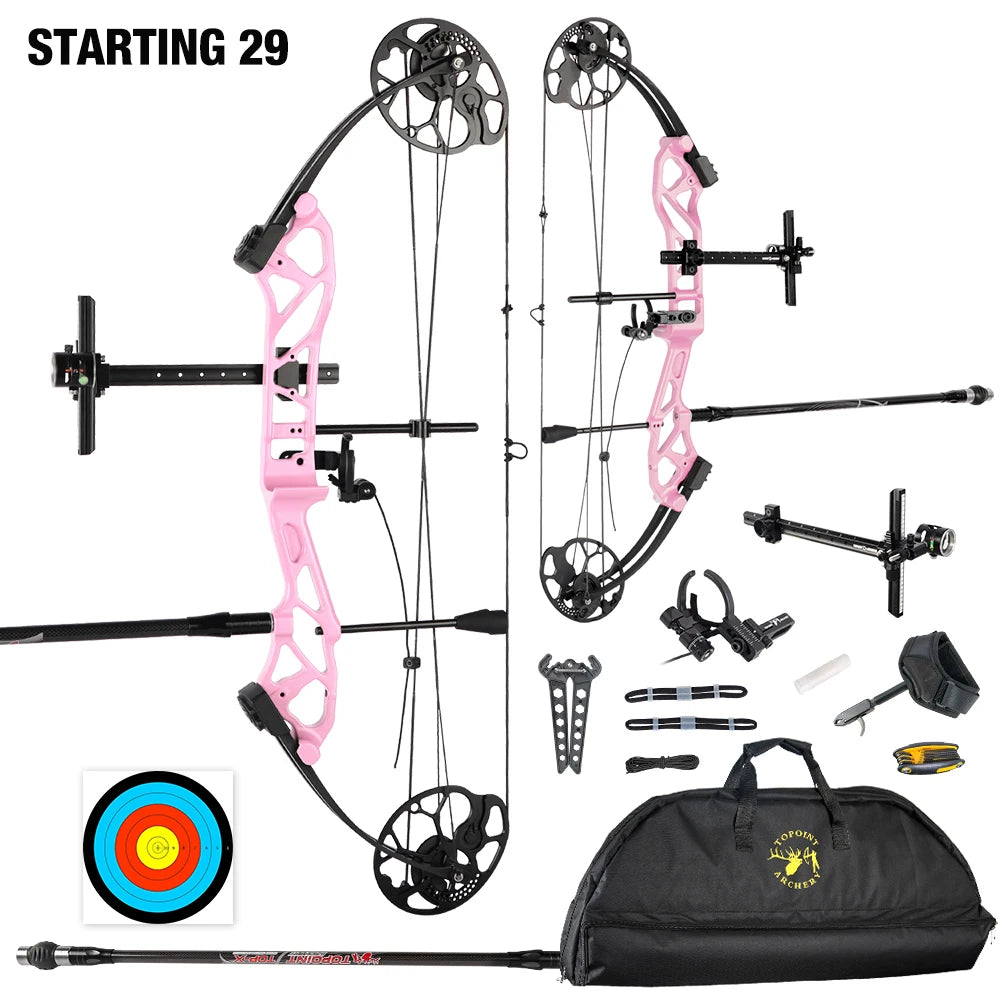 White Smoke Topoint Starting 29 Compound Bow Combo Kit Topoint