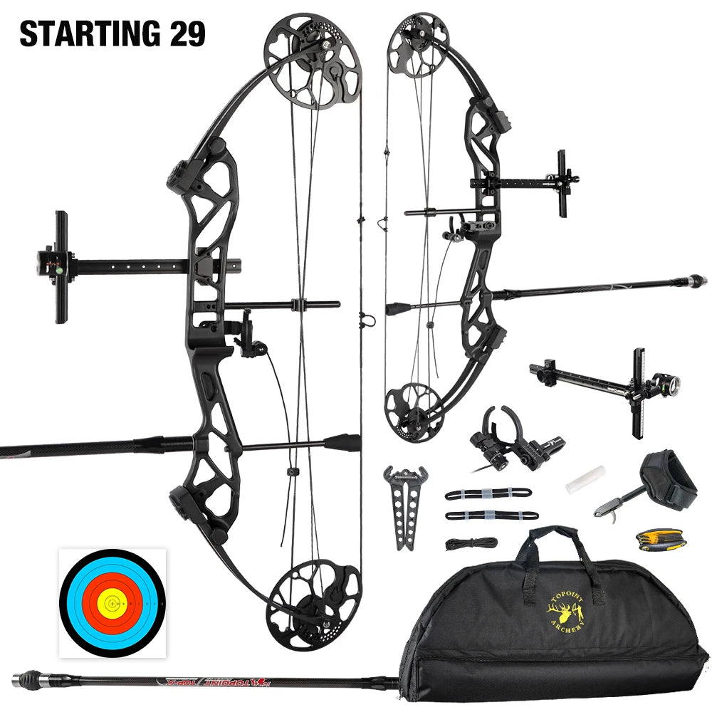 White Smoke Topoint Starting 29 Compound Bow Combo Kit Topoint
