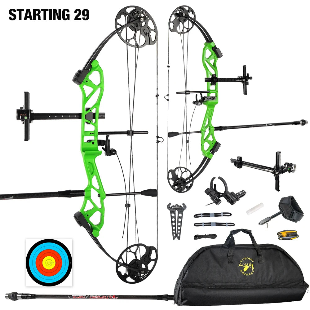 White Smoke Topoint Starting 29 Compound Bow Combo Kit Topoint