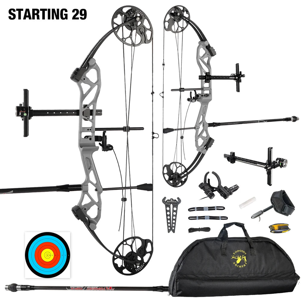 White Smoke Topoint Starting 29 Compound Bow Combo Kit Topoint