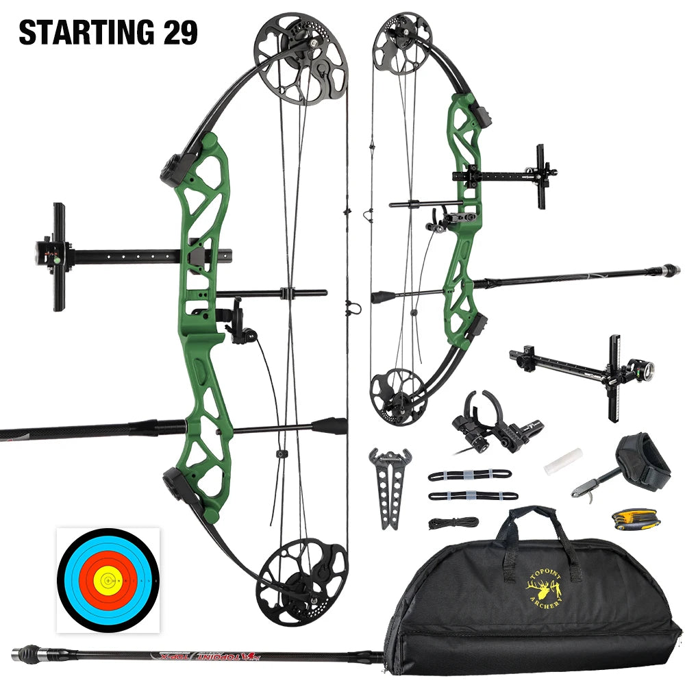 White Smoke Topoint Starting 29 Compound Bow Combo Kit Topoint