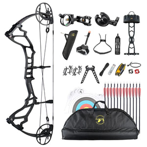 White Smoke Topoint VIGOR Compound Bow Basic Package – Adjustable Aluminum Riser Topoint