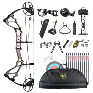 White Smoke Topoint VIGOR Compound Bow Basic Package – Adjustable Aluminum Riser Topoint