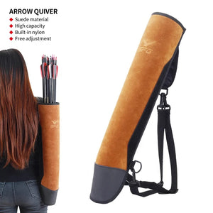 Dark Salmon SPG JN218 Traditional Leather Arrow Quiver Bag – Brown Archery Arrow Holder SPG