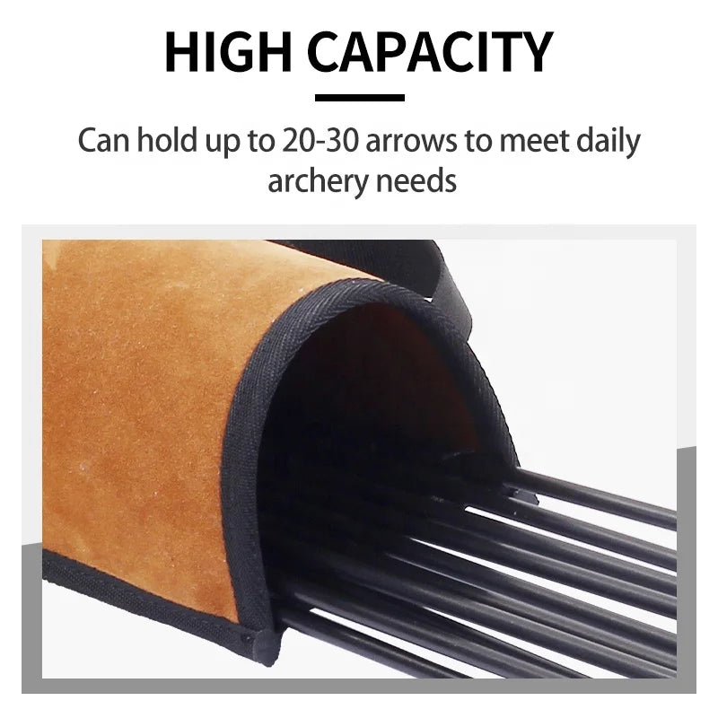 Dark Slate Gray SPG JN218 Traditional Leather Arrow Quiver Bag – Brown Archery Arrow Holder SPG