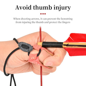 Tan SPG Traditional Leather Brass Thumb Ring – Archery Finger Protection Aid SPG