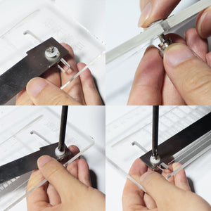 Lavender RULIX Transparent Rubber Band Cutting Ruler MARKSMAN