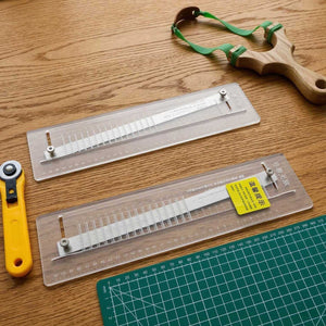 Dark Slate Gray RULIX Transparent Rubber Band Cutting Ruler MARKSMAN