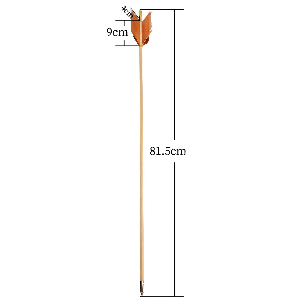 White Smoke 8.5mm Wooden Archery Arrow with Turkey Feather Fletching | 32" Indonesian Cypress Shaft for Recurve & Compound Bow INDIAN SLINGSHOT