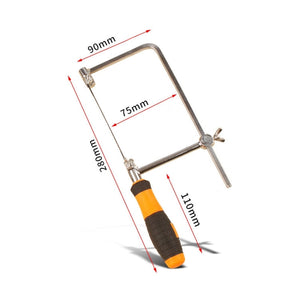 Light Gray U-Shape Adjustable Hacksaw with Carbon Steel Spiral Saw Blades for Metal, Wood, Plastic, Wire – DIY Portable Woodworking Hand Tool XPULT
