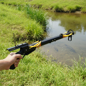 Yellow Green VELTRON Long Rod Outdoor Fishing Set with Reel & Accessories INDIAN SLINGSHOT