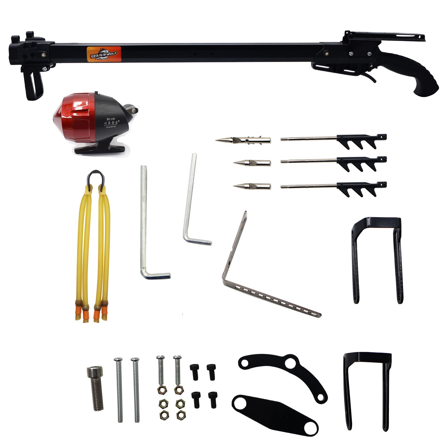 White Smoke VELTRON Long Rod Outdoor Fishing Set with Reel & Accessories INDIAN SLINGSHOT