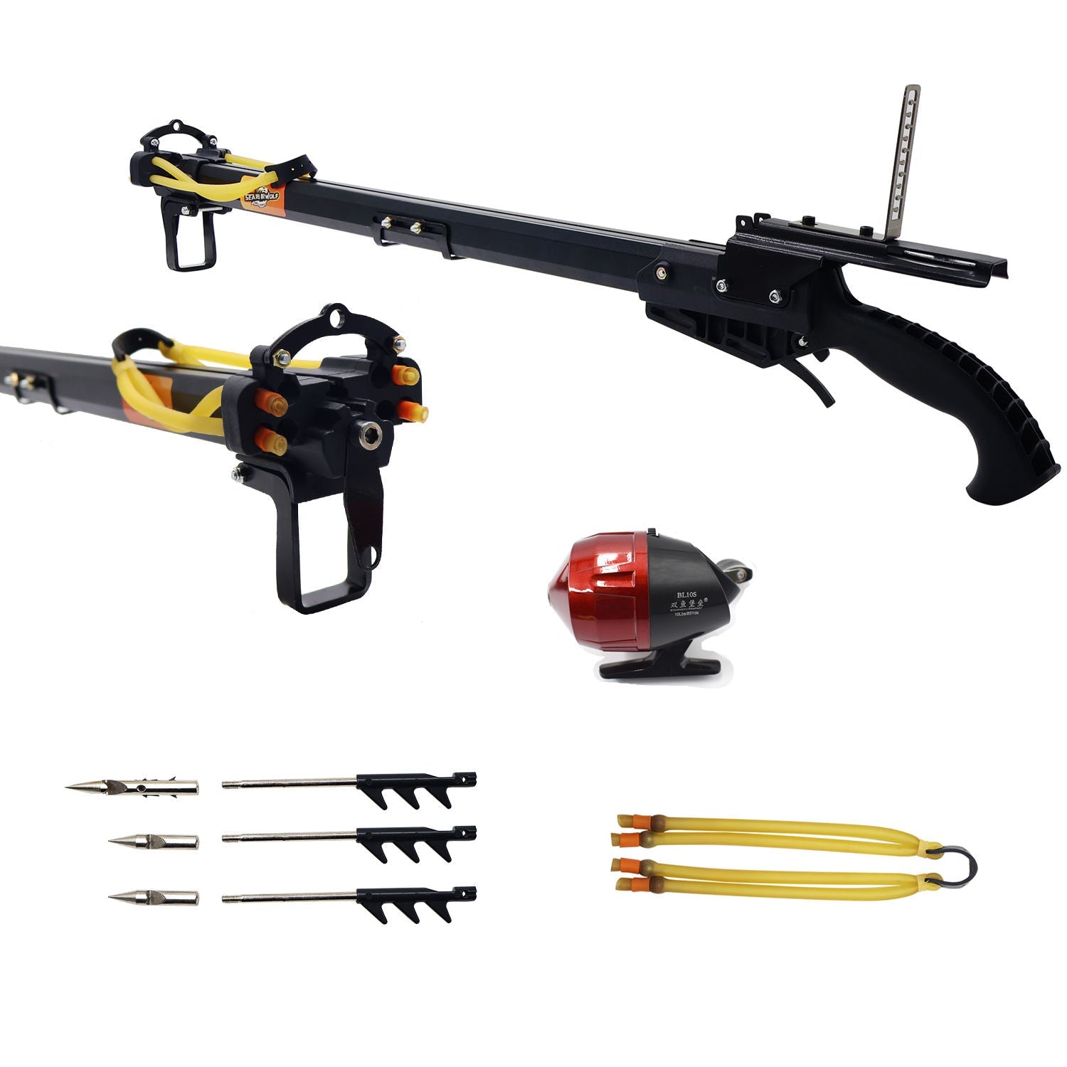 White Smoke VELTRON Long Rod Outdoor Fishing Set with Reel & Accessories INDIAN SLINGSHOT