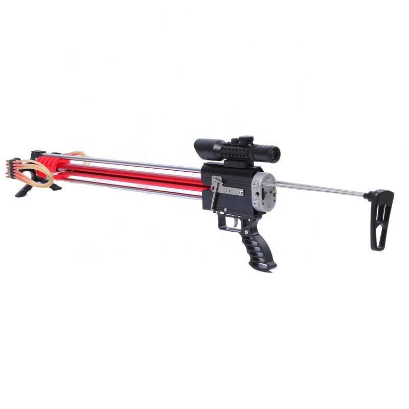 White Smoke Wild Target Scattershot Slingshot Rifle with Aluminum Alloy Frame and Ergonomic Handle MARKSMAN