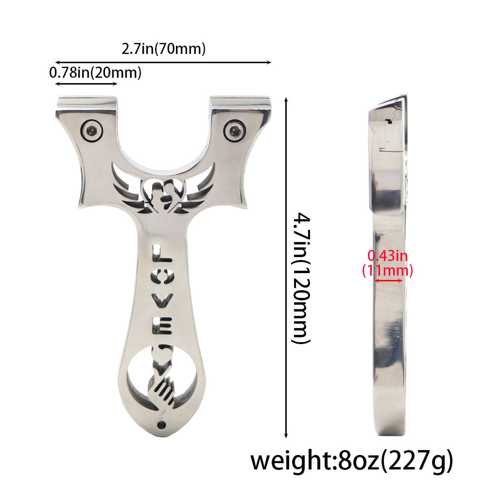 Light Gray WingedSoul LOVE Edition Stainless Steel Slingshot MARKSMAN