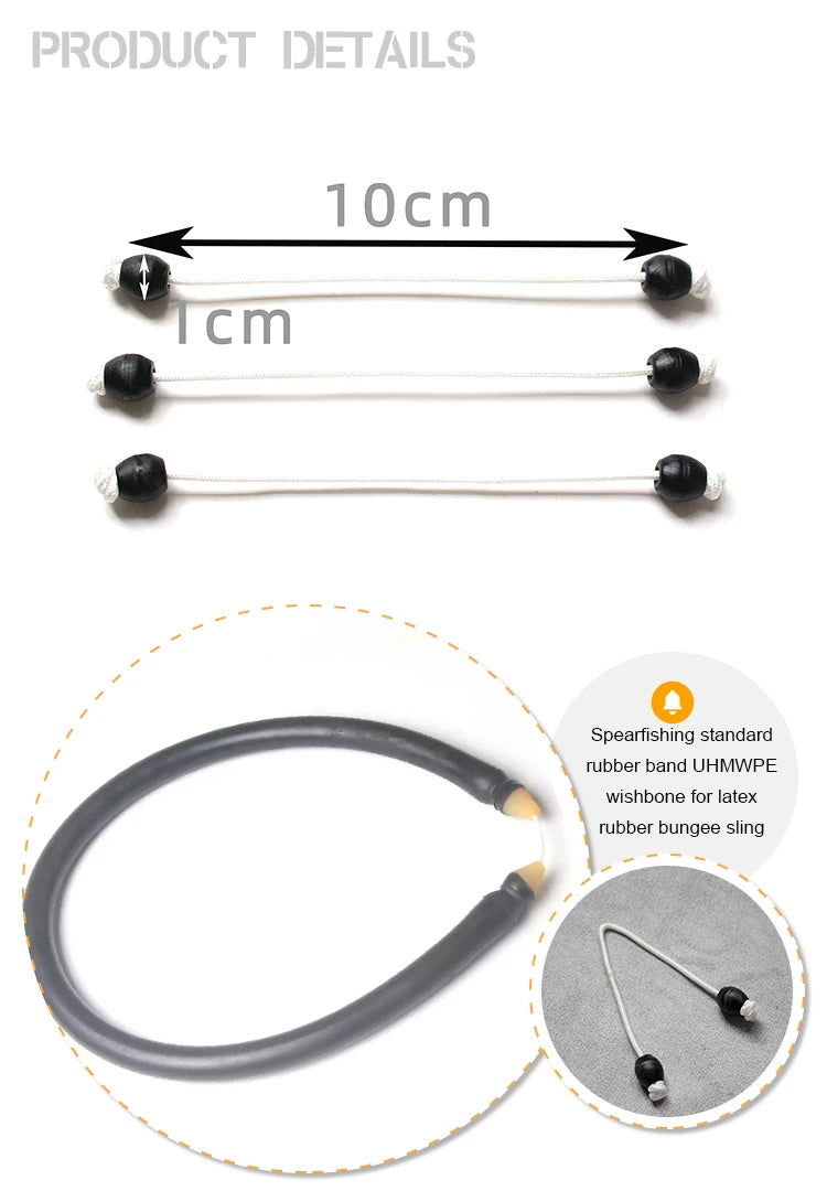 White Smoke Wishbone for Spearfishing Rubber Bungee MARKSMAN