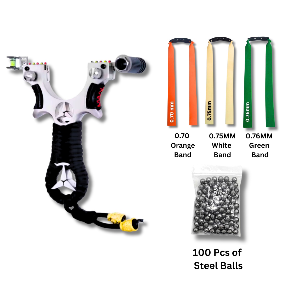 Light Gray Alloy Benz Slingshot with Laser for Outdoor Target Shooting MARKSMAN