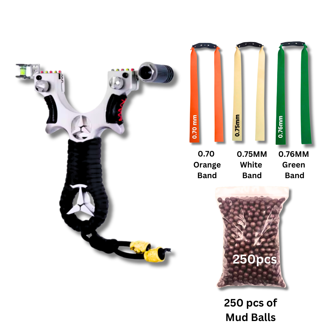 Gray Alloy Benz Slingshot with Laser for Outdoor Target Shooting MARKSMAN