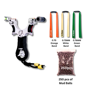 Gray Alloy Benz Slingshot with Laser for Outdoor Target Shooting MARKSMAN