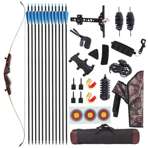 Dark Slate Gray SPG 62-Inch Wooden Takedown Recurve Bow Package SPG