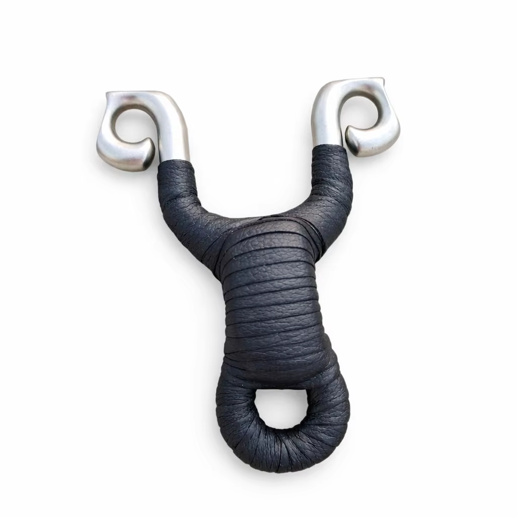 White Smoke WrapCore Grip Stainless Steel Slingshot INDIAN SLINGSHOT