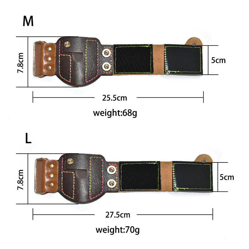 White Smoke RANGER HIDE Leather Outdoor Fishing Reel Protective Gear Wrist Strap Accessory INDIAN SLINGSHOT