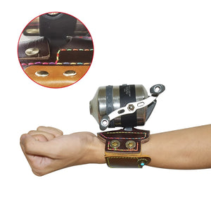 White Smoke RANGER HIDE Leather Outdoor Fishing Reel Protective Gear Wrist Strap Accessory INDIAN SLINGSHOT