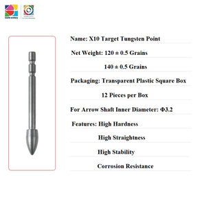 White Smoke Sanlida® X10 Target Tungsten Points – Precision Arrow Tips (12pcs) SANLIDA
