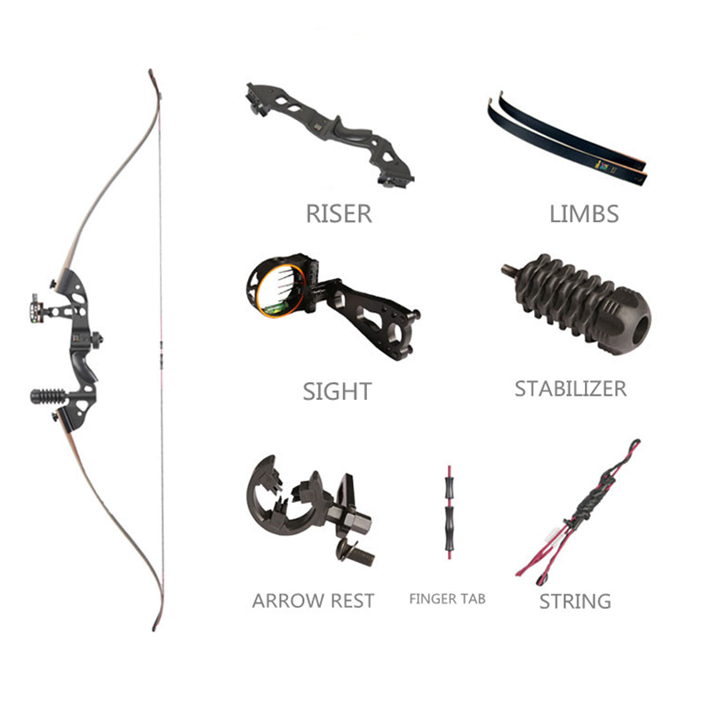 Dark Slate Gray Sanlida® Archery 60" Eagle X8 Shooting  Recurve Bow Beginner Kit SANLIDA