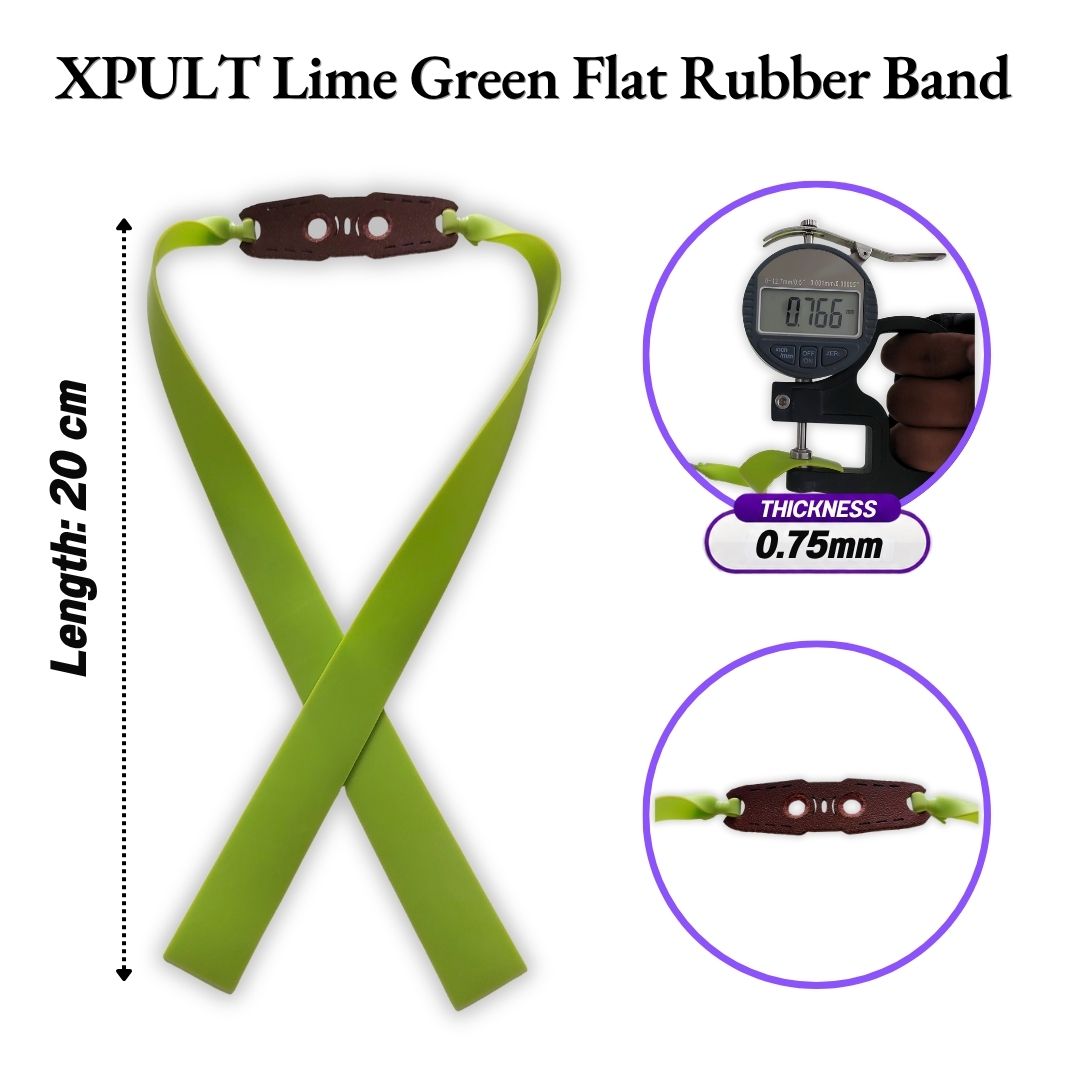 White Smoke XPULT Lime Green Flat Rubber Band 0.75mm × 20cm XPULT