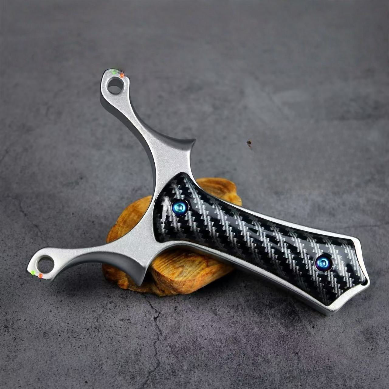 Dim Gray Stainless Steel CarbonArc Slingshot INDIAN SLINGSHOT