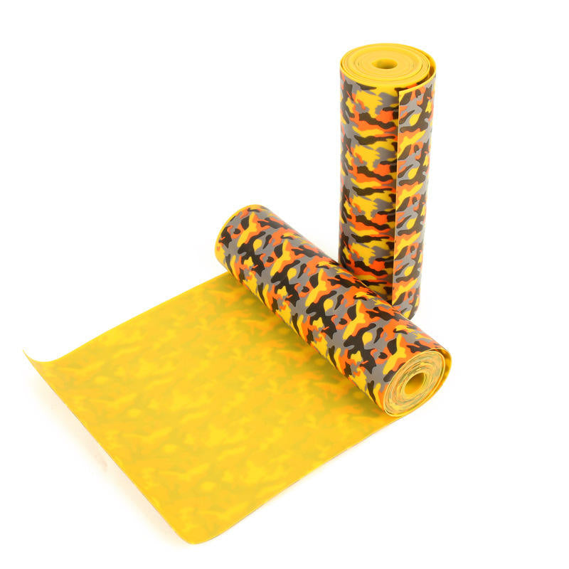 White Smoke 1 Meter Yellow Camouflage Slingshot Flat Rubber Band Roll 0.70mm / 0.75mm Thickness High Stretch Natural Latex Sheet INDIAN SLINGSHOT