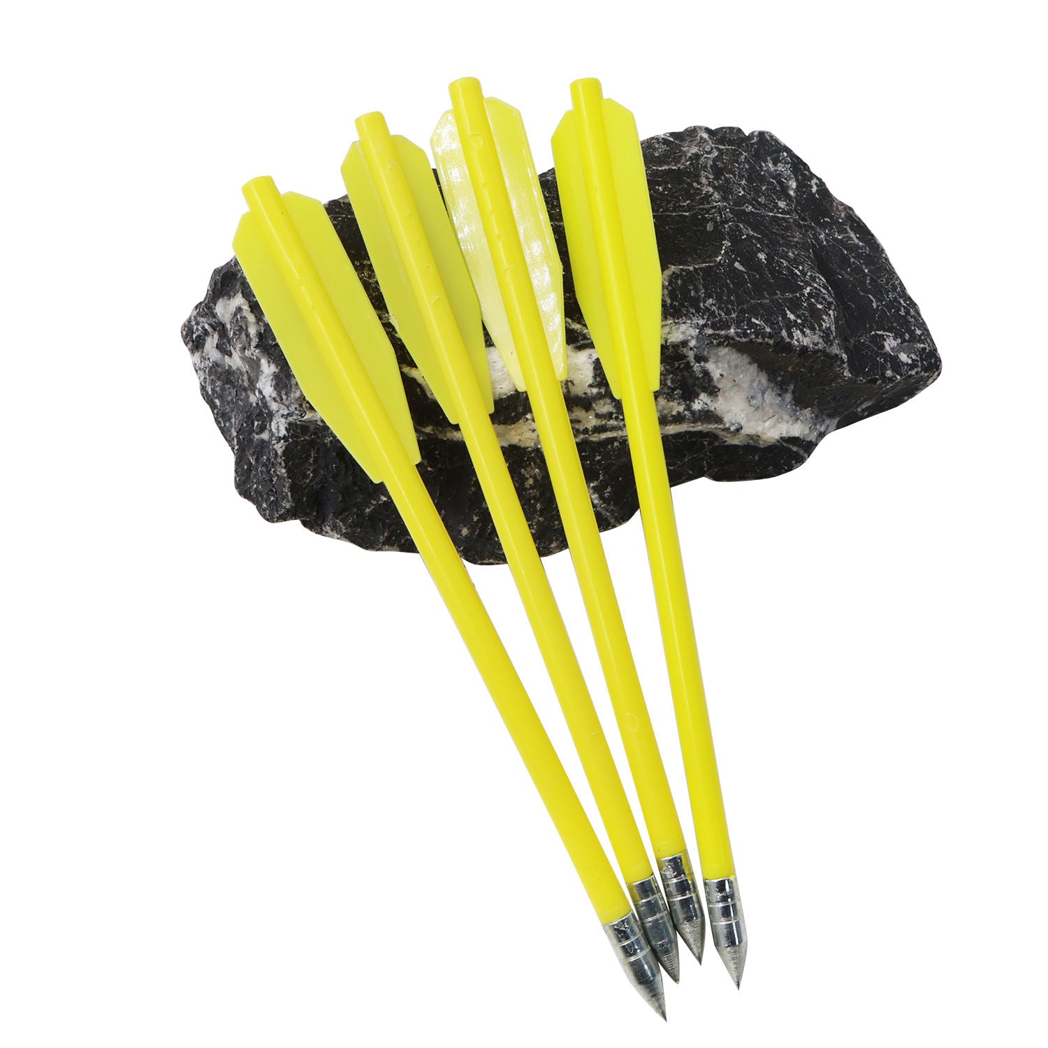 White Smoke Yellow 6mm Plastic Arrows with Metal Pointed Tip – 10 PCS Set INDIAN SLINGSHOT