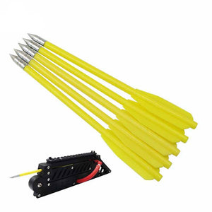 White Smoke Yellow 6mm Plastic Arrows with Metal Pointed Tip – 10 PCS Set INDIAN SLINGSHOT