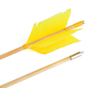 White Smoke 8.5mm Wooden Archery Arrow with Turkey Feather Fletching | 32" Indonesian Cypress Shaft for Recurve & Compound Bow INDIAN SLINGSHOT