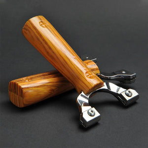 Dark Slate Gray WOODTONE Zinc Alloy Slingshot – Imitation-Wood Ergonomic Handle INDIAN SLINGSHOT