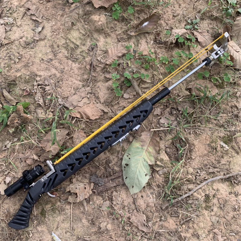 Slate Gray New Hydraulic Automatic Telescopic Slingshot Rifle Shotgun Fishing Outdoor Target Shooting MARKSMAN
