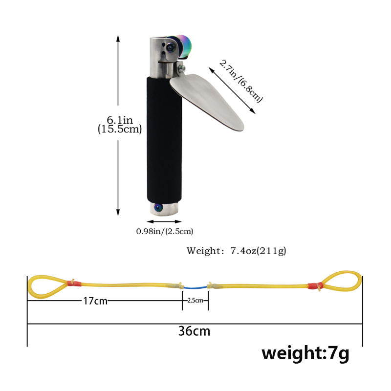 Black Stainless Steel ViperGrip Pulley Design Slingshot MARKSMAN
