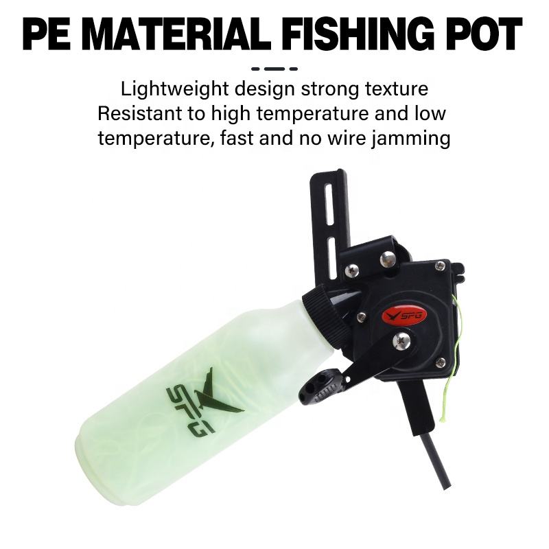 Black SPG Compound Bow Fishing Reel Rope Pot SPG