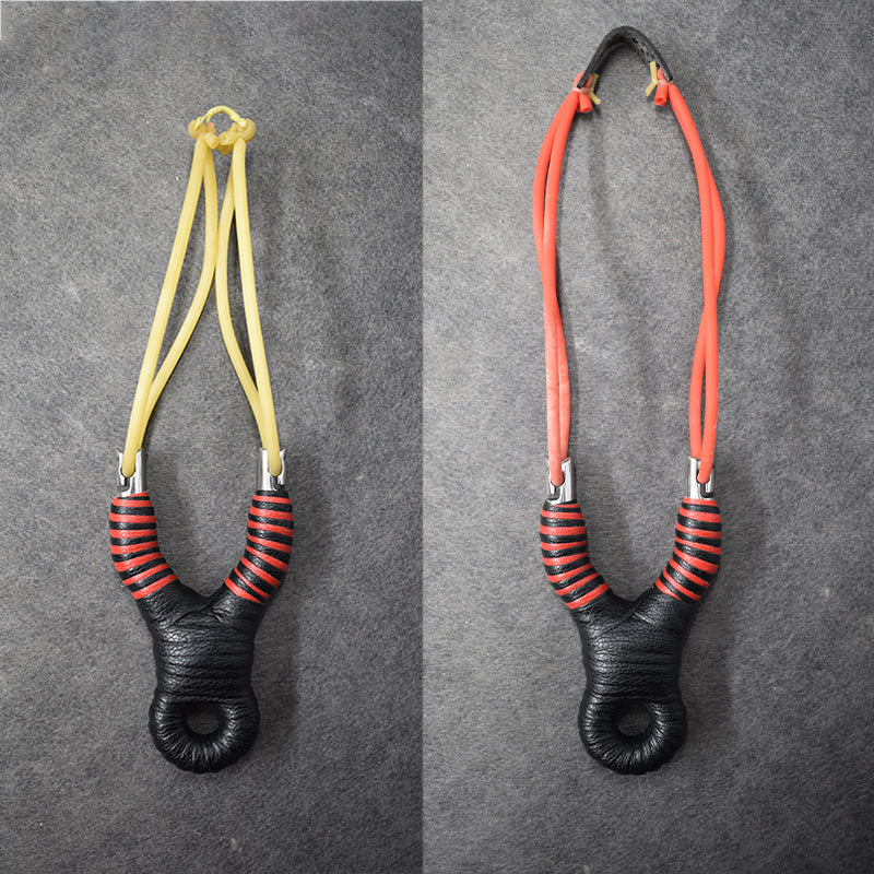Dim Gray Powerful Hand Wrap Stainless Steel Fishing Slingshot MARKSMAN