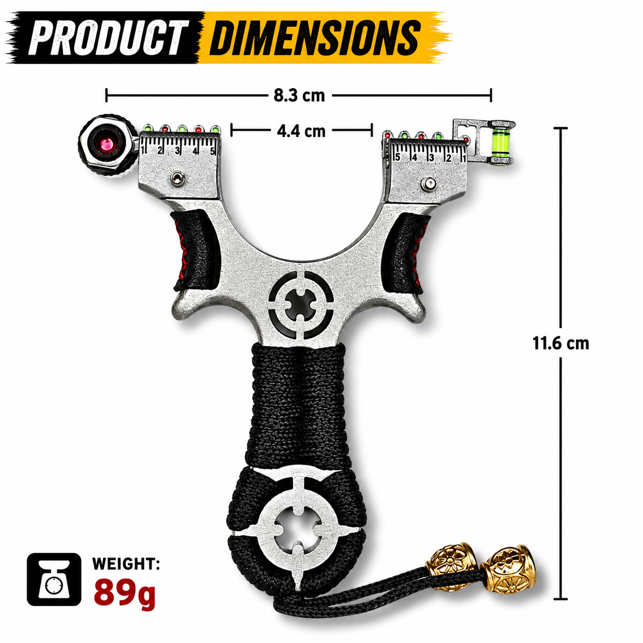White Smoke Bullseye Alloy Slingshot Flag Band Combo Kit with 250 Clay Mud Balls MARKSMAN