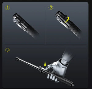 Dark Slate Gray Baton | Safe Hiking Heavy Metal Stick Rod | Automatic Retractable Hiking Stick - Enhanced Self-Defense Rod | Unique Model Available only on Indian Slingshot MARKSMAN