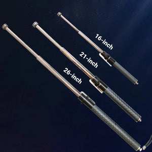 Black Baton | Safe Hiking Heavy Metal Stick Rod | Automatic Retractable Hiking Stick - Enhanced Self-Defense Rod | Unique Model Available only on Indian Slingshot MARKSMAN