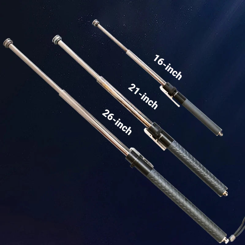 Black Baton | Safe Hiking Heavy Metal Stick Rod | Automatic Retractable Hiking Stick - Enhanced Self-Defense Rod | Unique Model Available only on Indian Slingshot MARKSMAN