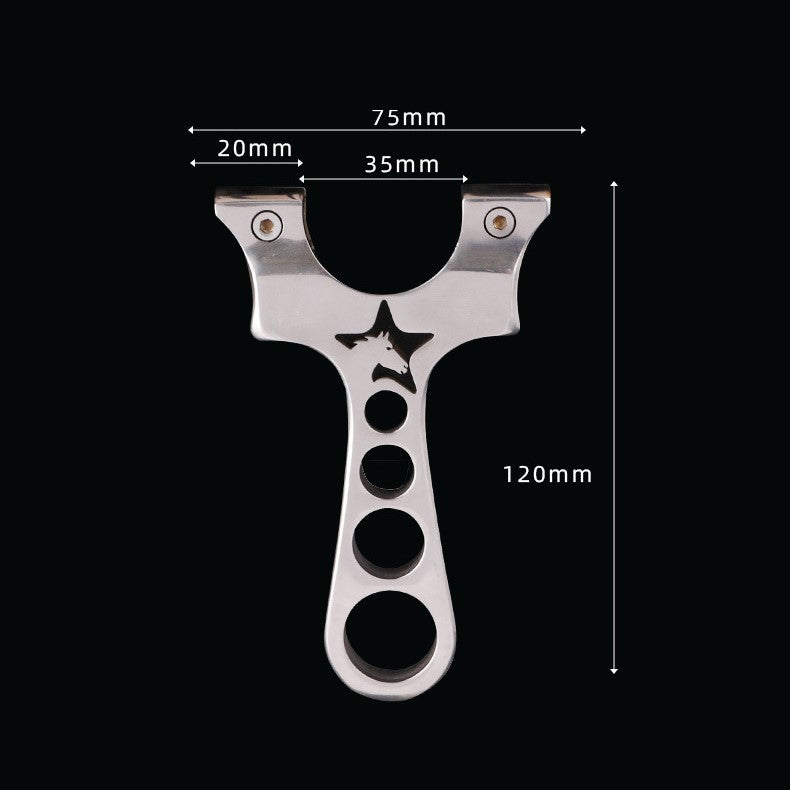 Black Five Star Horse Stainless Steel Slingshot Mirror Polished Outdoor Catapult MARKSMAN