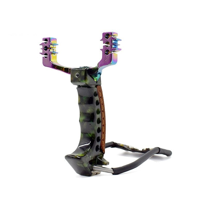 Dark Slate Gray New Slingshot with Round Rubber Band Powerful Folding Slingshot Outdoor Target Shooting Fishing Slingshot INDIAN SLINGSHOT
